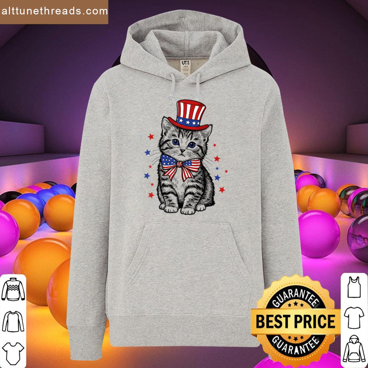 4th Of July Cat America Women Men Kids Funny Patriotic Shirt