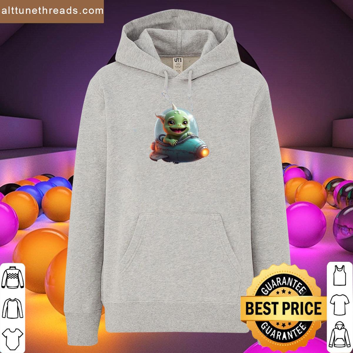 Alien Baby Pilot Cute Cartoon Monster In A Spaceship Shirt