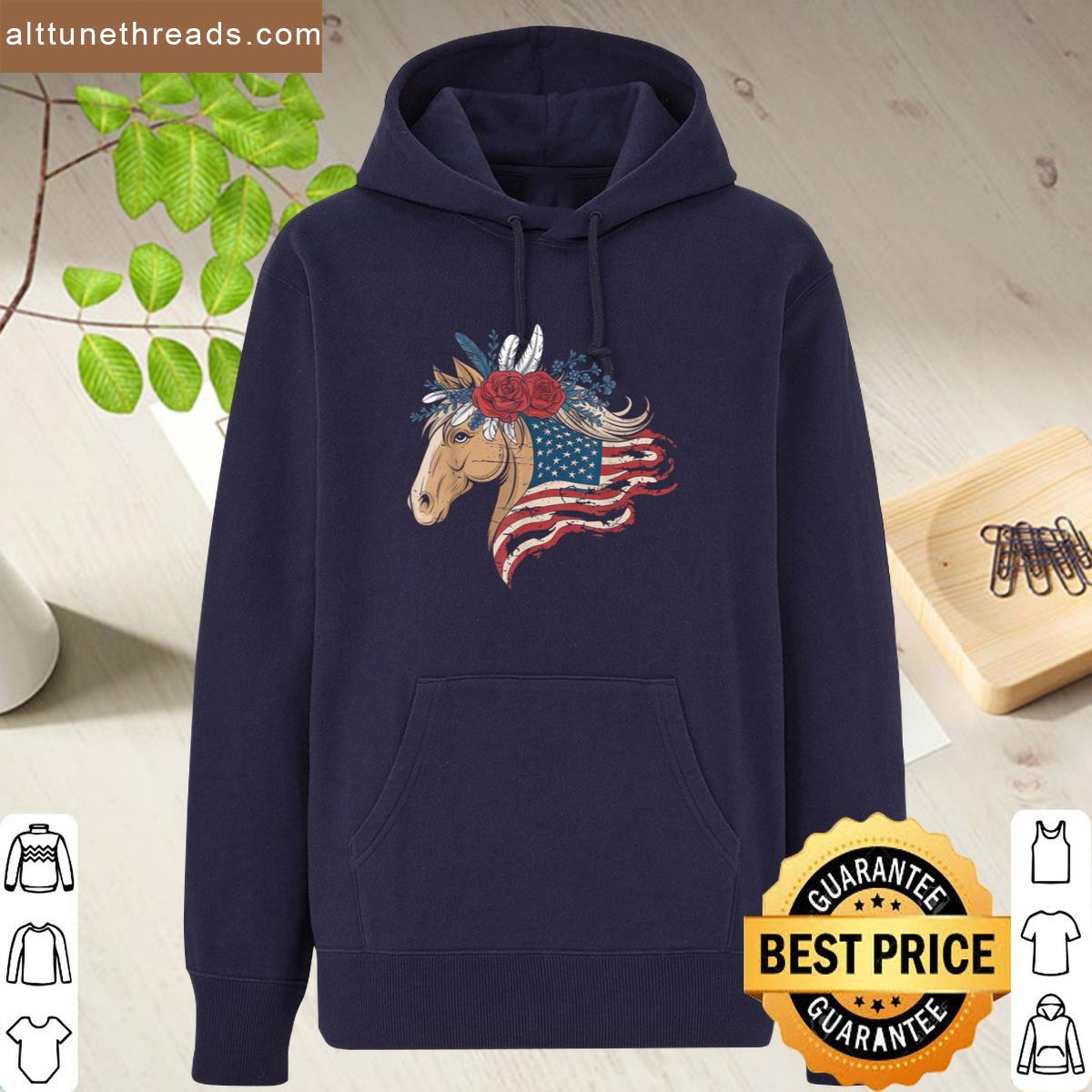 American Flag Horse Riding Women Country Patriot Usa Shirt