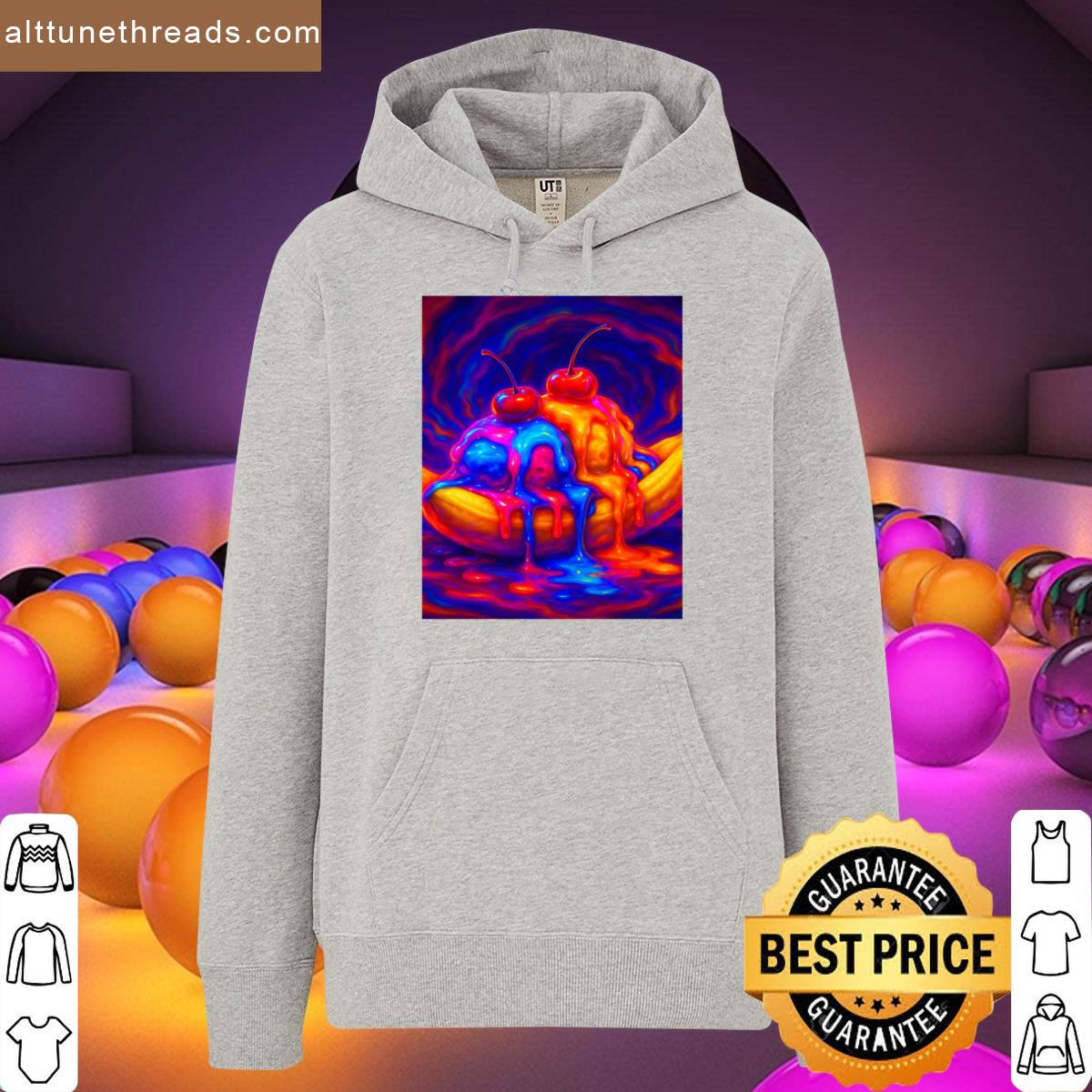 Banana Split Meltdown Neon Psychedelic Dessert Art Graphic Shirt