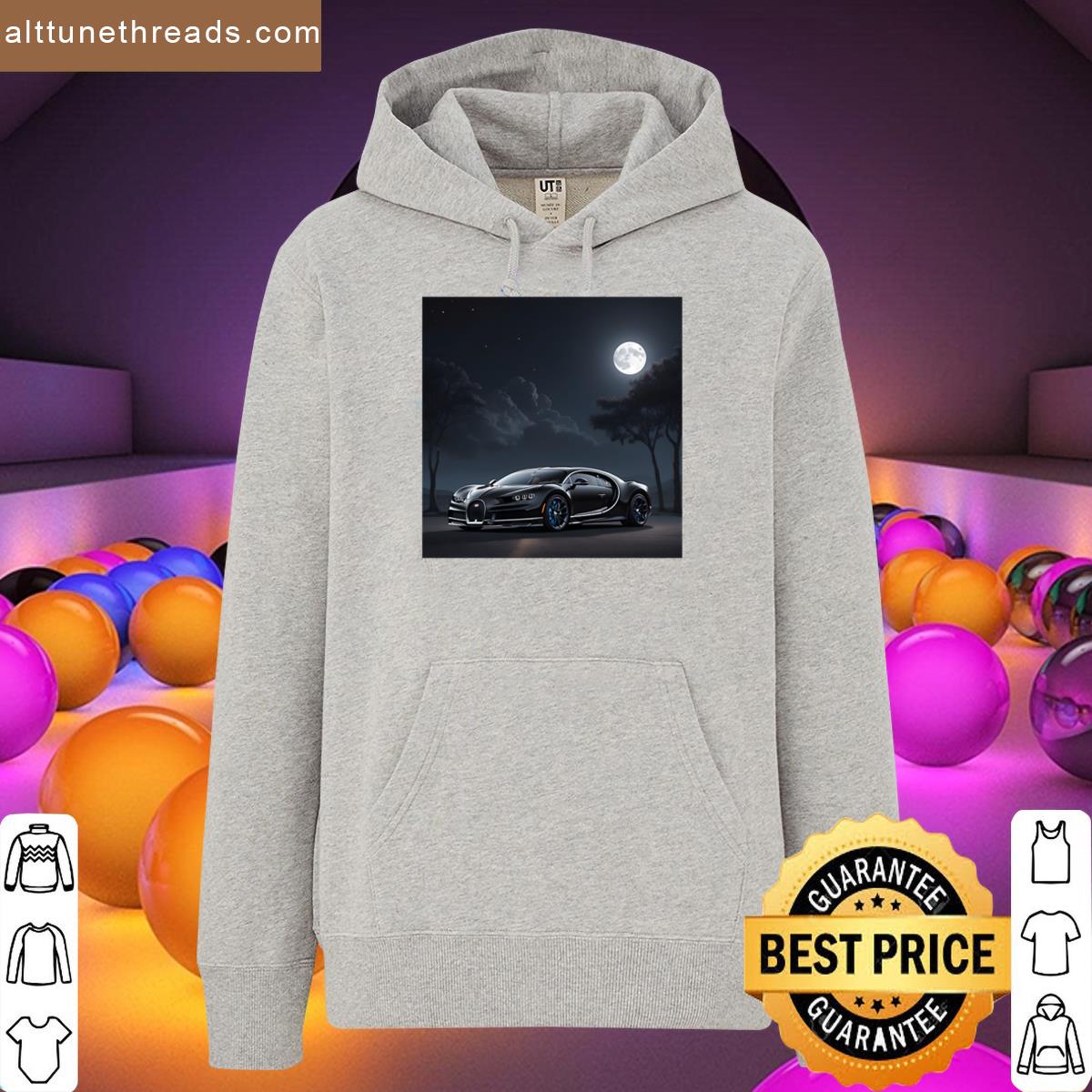 Black Bugatti Chiron Under Moonlight Oversized Shirt
