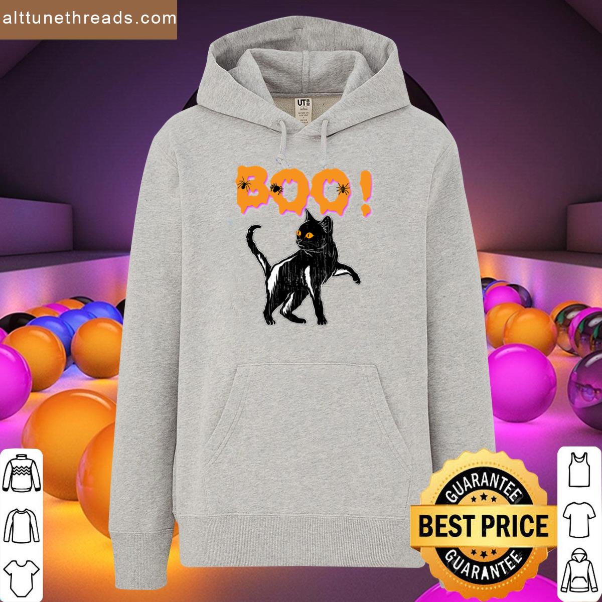 Boo Black Cat Halloween Holiday Shirt