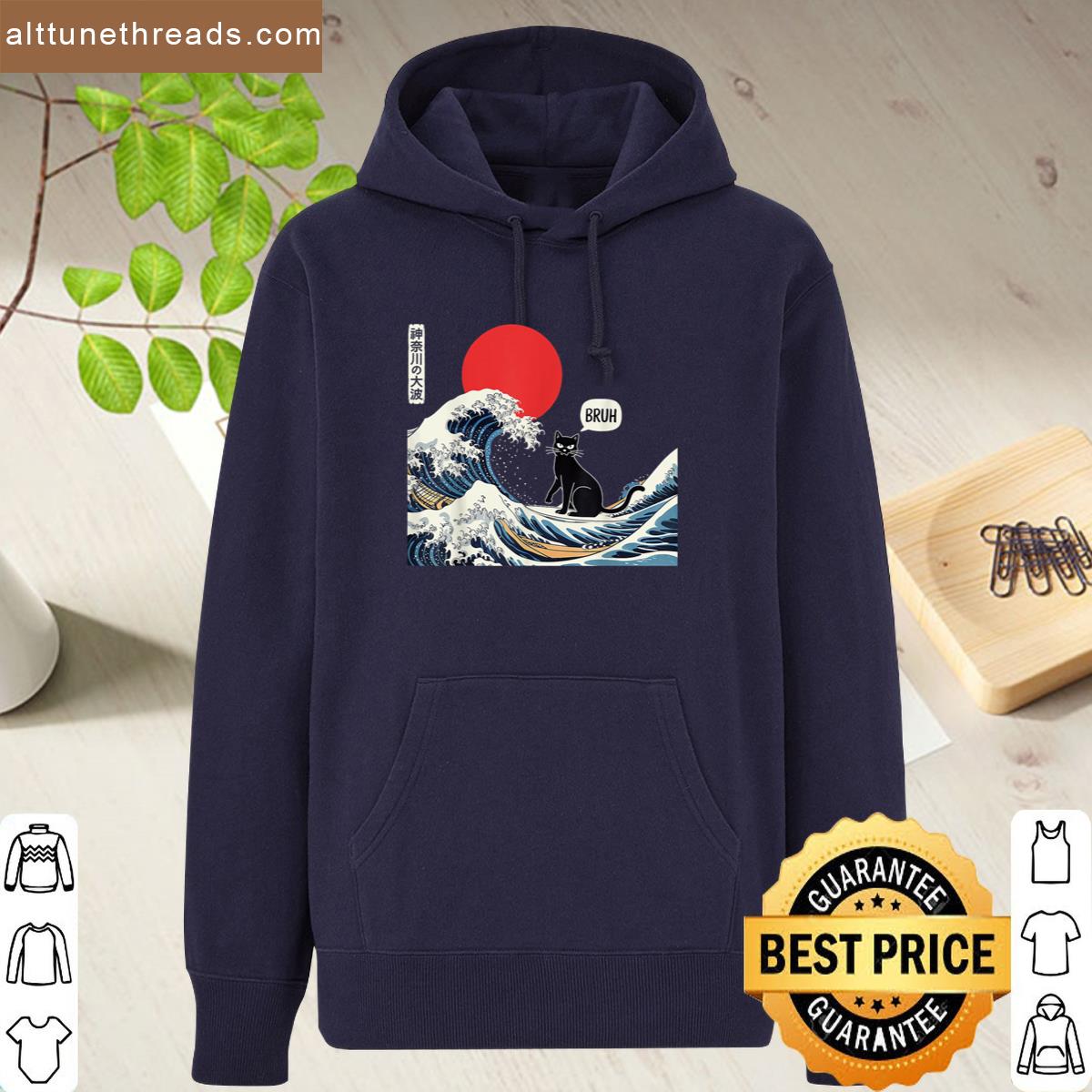 Cat Anime Japanese Art The Great Wave Funny Gifts Men Women Shirt