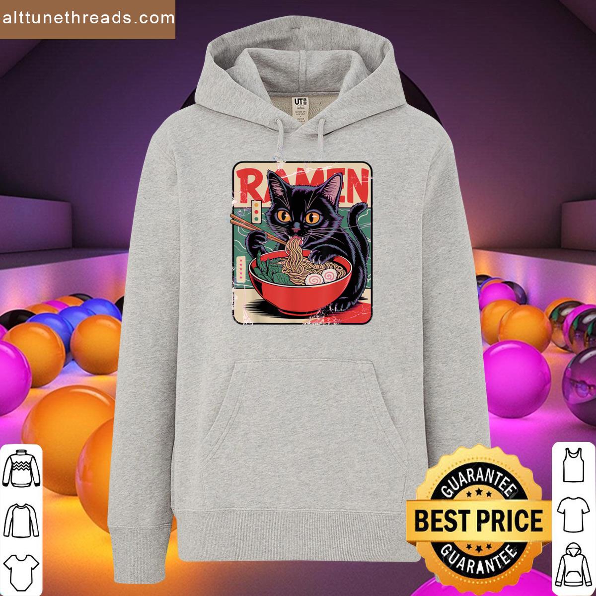 Cat Ramen Anime Design For Women Men Kids Adults Funny Cat Shirt