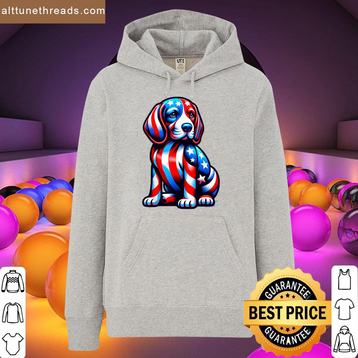 Cute Beagle Dog Usa Flag Women Men Dog Lovers 4th Of July Shirt
