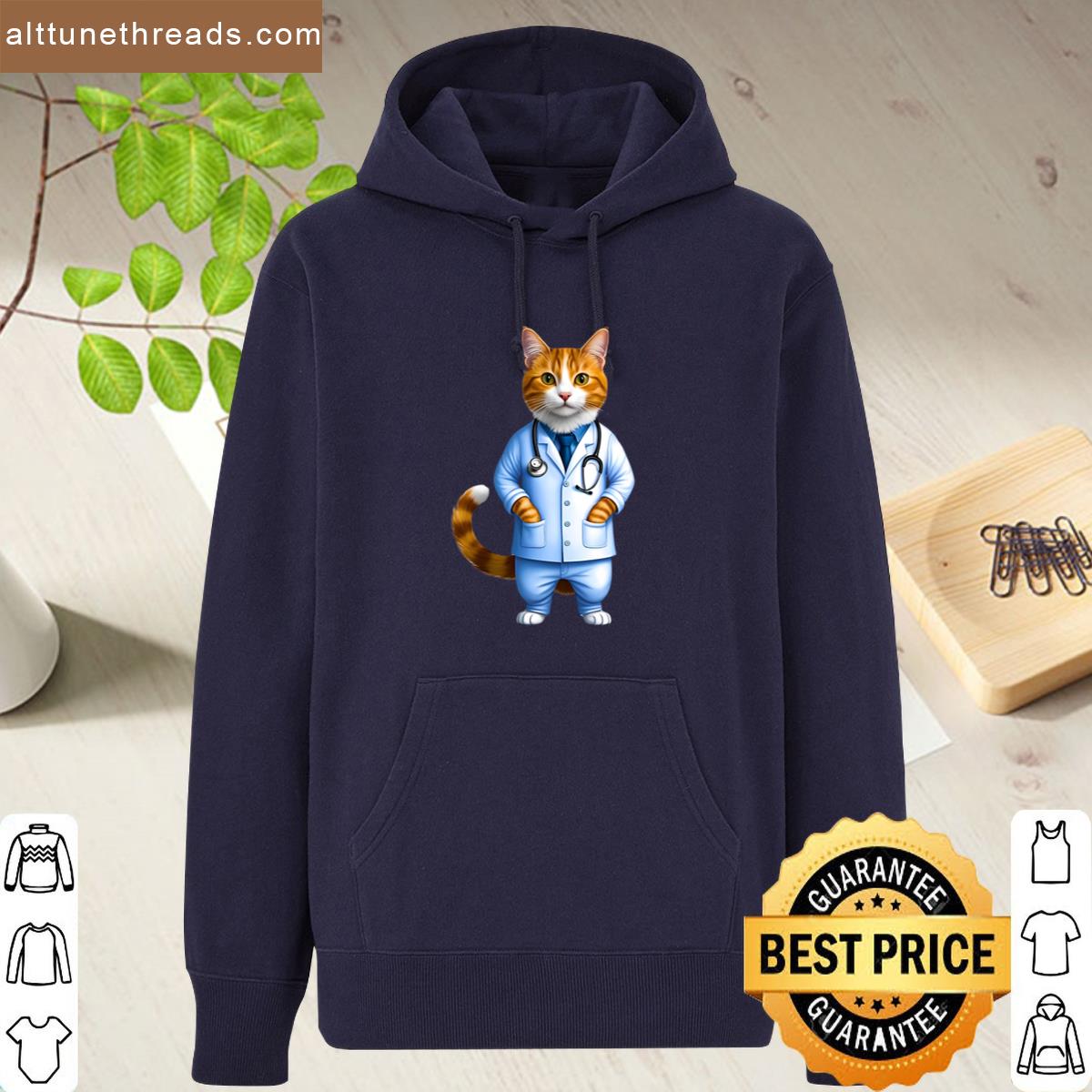 Cute Orange Tabby Cat Doctor — Physician Cat Art For Cat Lovers Shirt