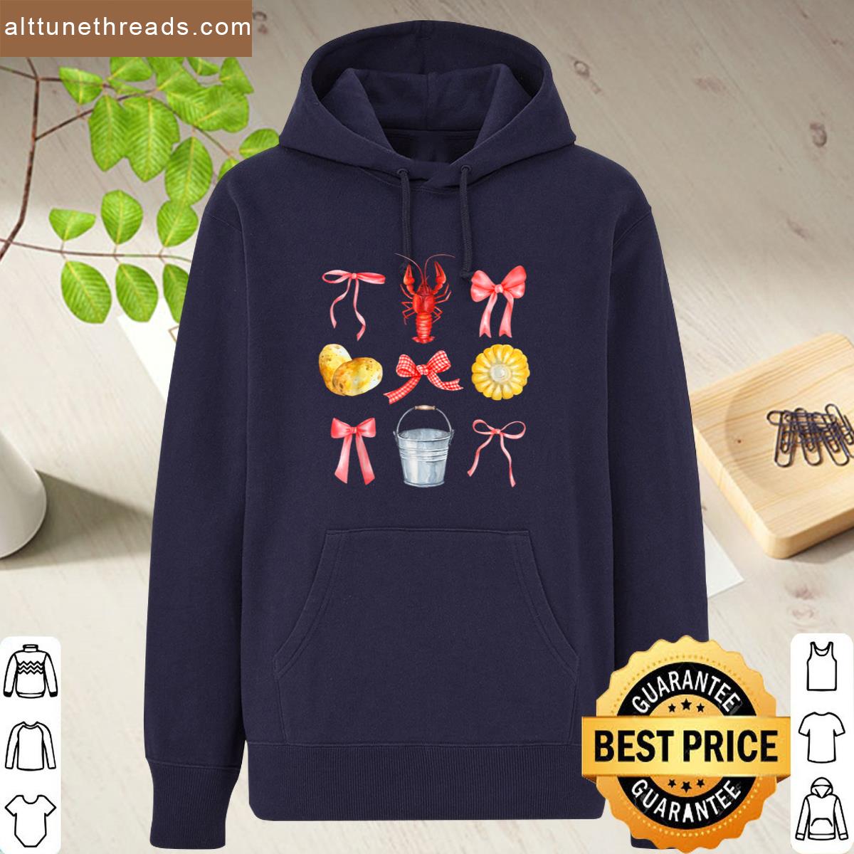 Cute Pink Bow Coquette Crawfish Boil Lobster Girl Aesthetic Shirt