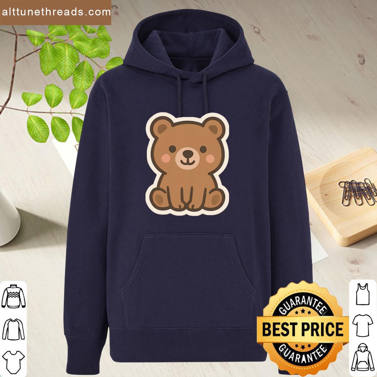 Cute Sitting Bear Illustration Shirt
