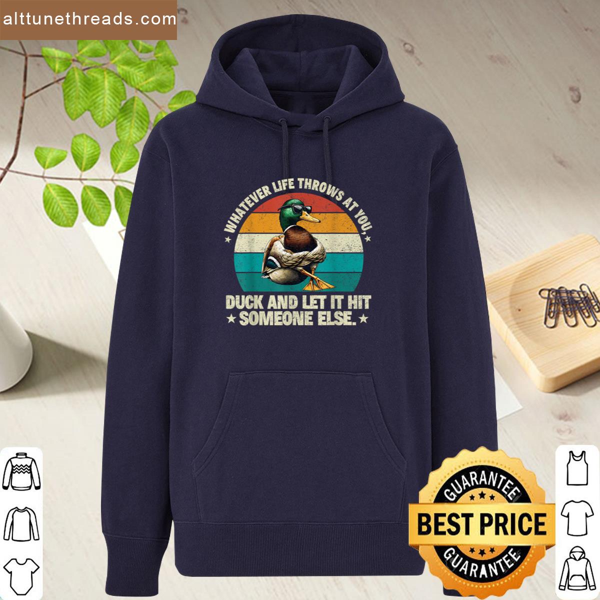 Funny Whatever Throws At You Duck Mens Womens Kids Graphic Shirt
