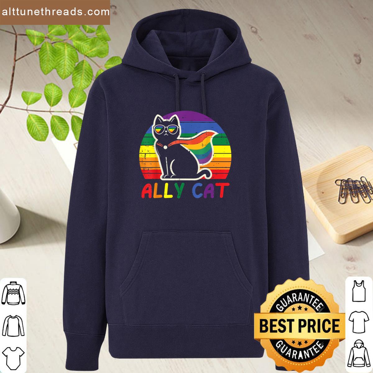 Gay Pride Month Ally Cat Funny Lgbtq Rainbow Men Women Kids Shirt