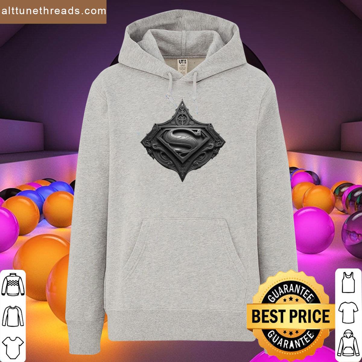 Gothic Superman Emblem In Ornate Black Shirt