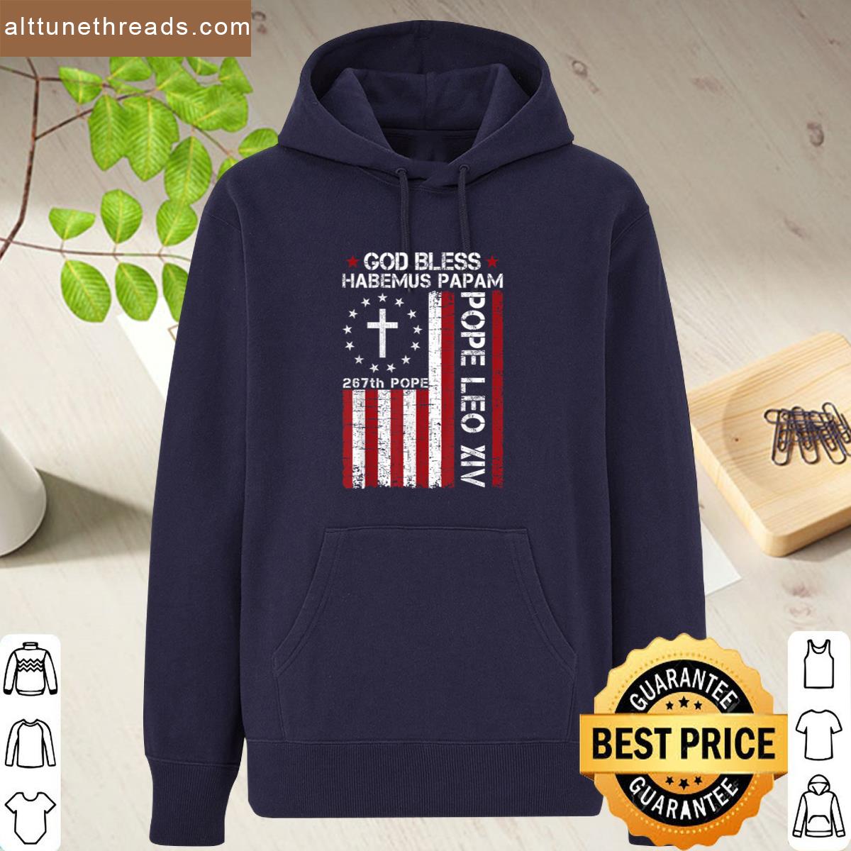 Habemus Papam God Bless 267th Pope Leo Xiv Usa American Flag Shirt