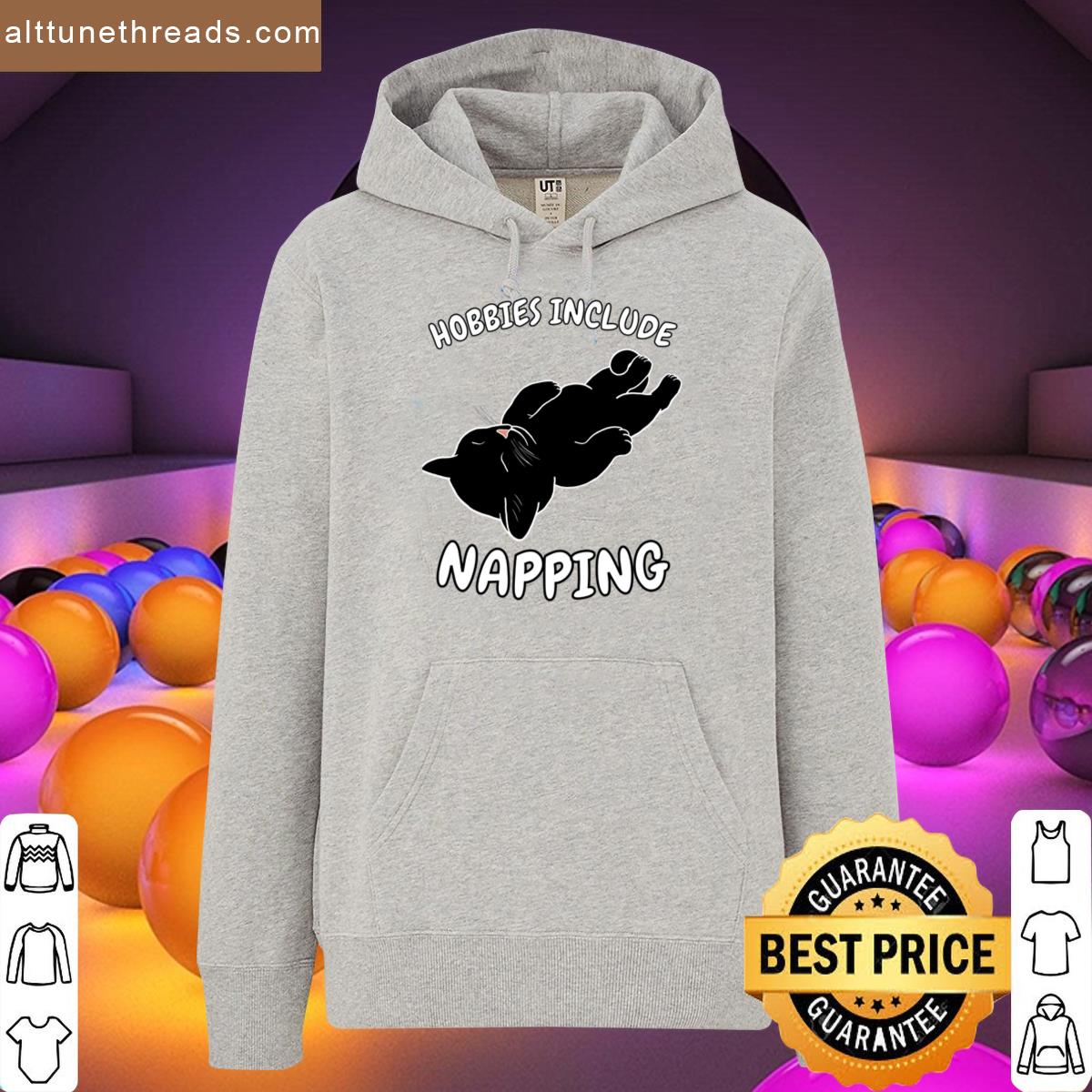 Hobbies Include Napping Sleeping Black Cat Shirt