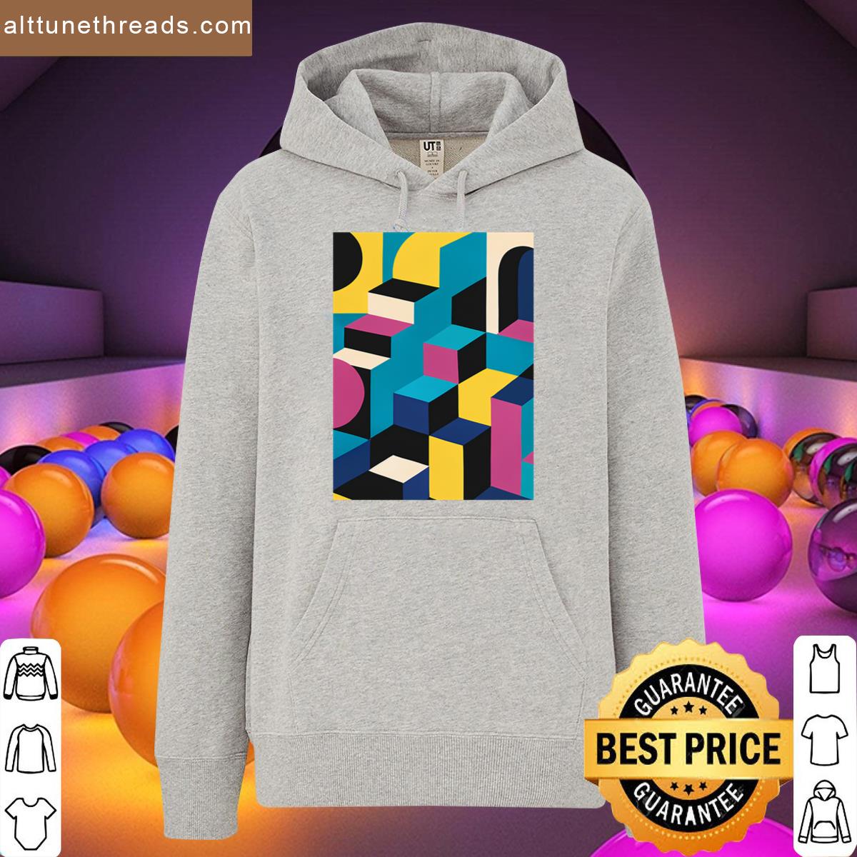 Isometric Color Block Architecture Oversized Shirt
