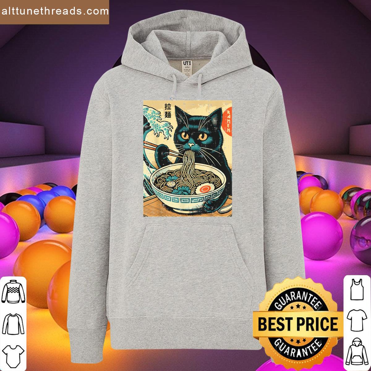 Japanese Cat Ramen Great Wave Vintage Art Food Men Women Kid Shirt