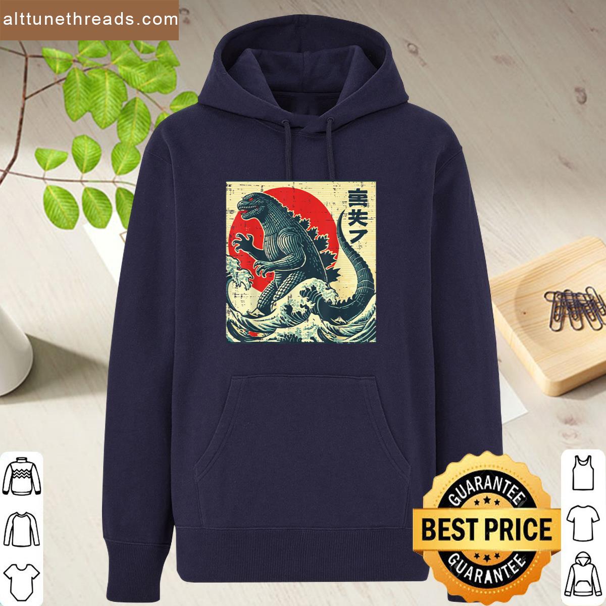 Japanese Kaiju Monster Waves Retro Ukiyo Art Women Men Kids Shirt