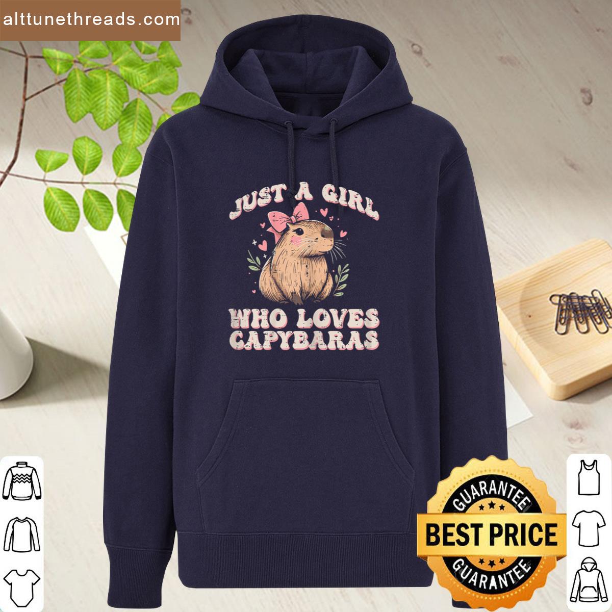 Just Girl Who Loves Capybaras Capy Rodent Girls Kids Women Shirt