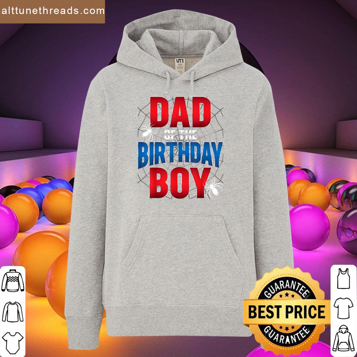 Dad Of The Birthday Boy Matching Family Spider Web Shirt