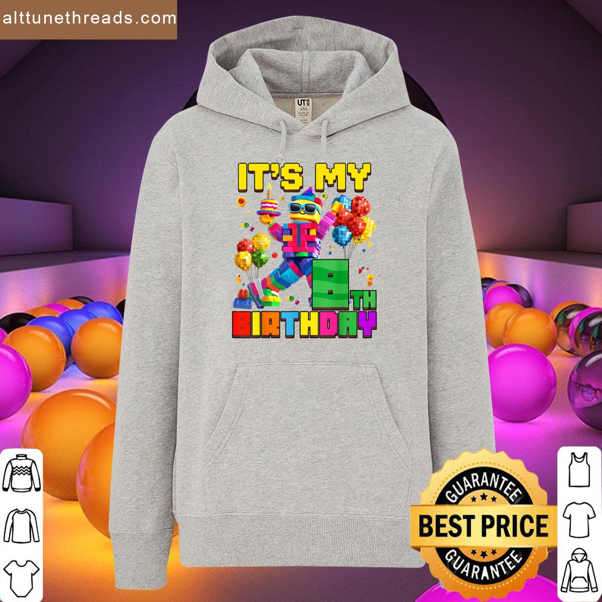 Its My 8th Eighth Birthday Building Brick 8 Years Old Boys Shirt