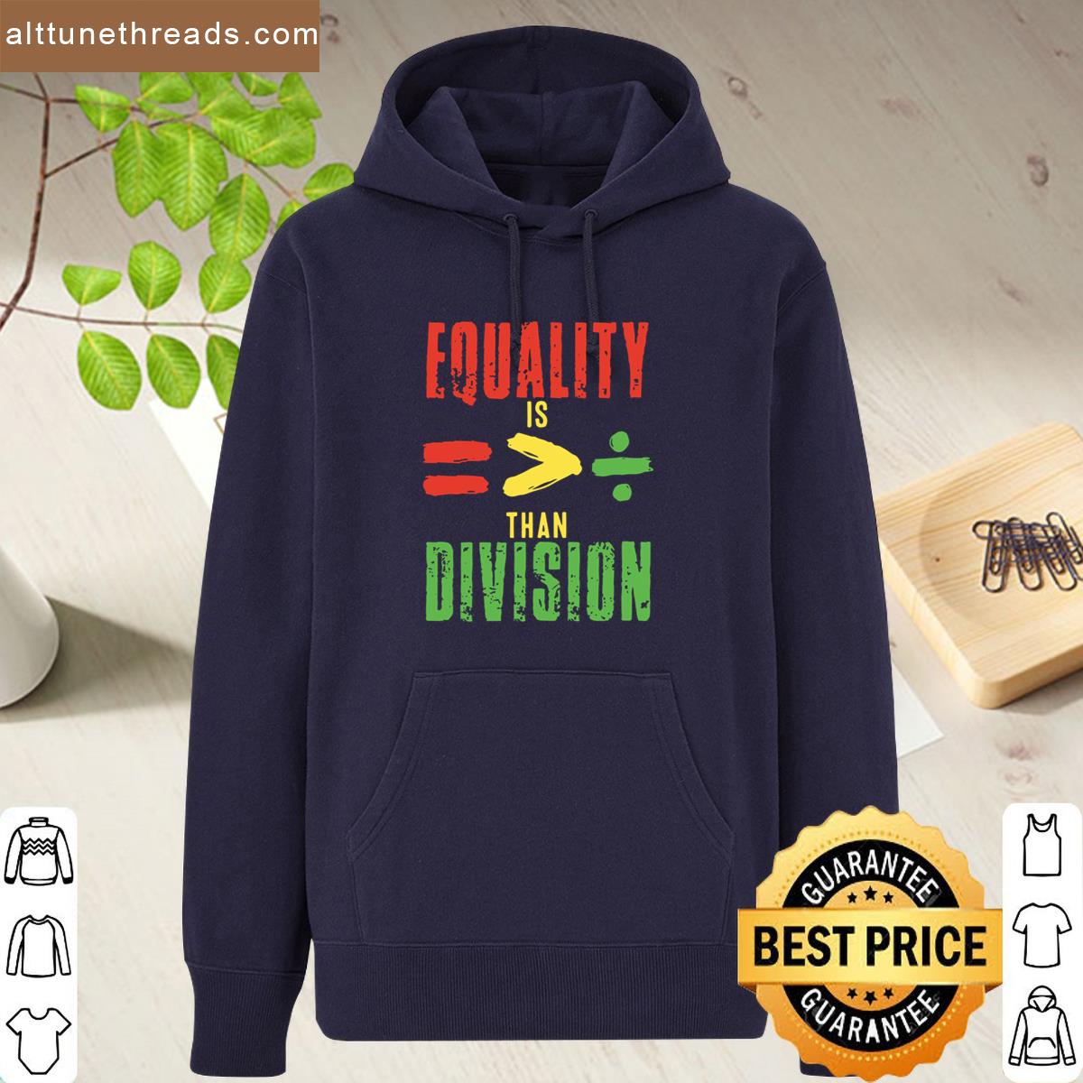 Juneteenth Equality Is Greater Than Division Afro Men Women Shirt
