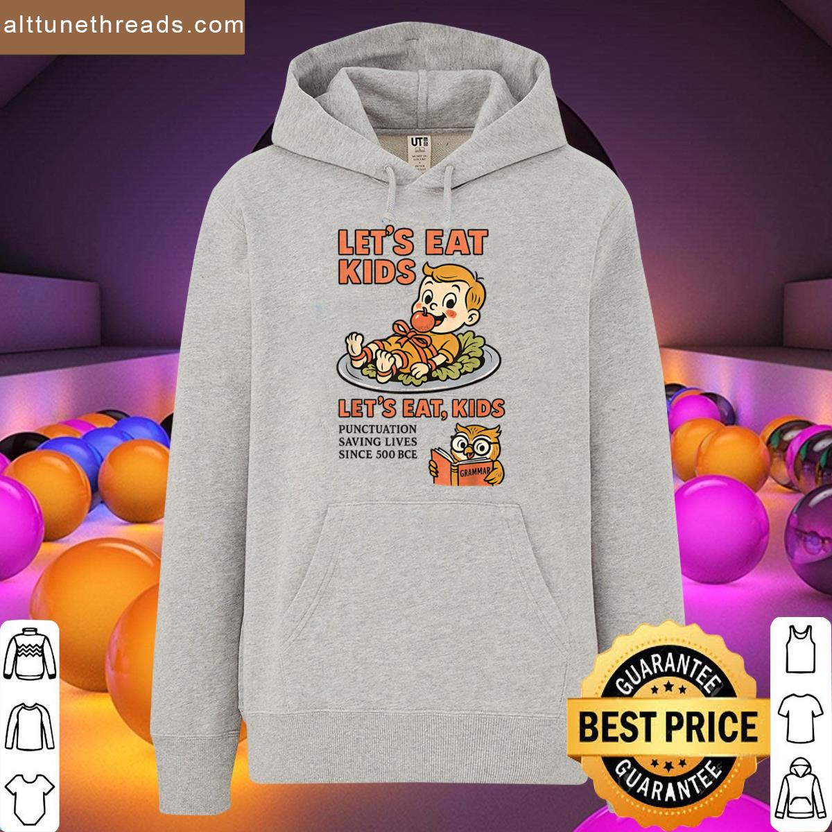 Lets Eat Kids Punctuation Grammar Joke Shirt