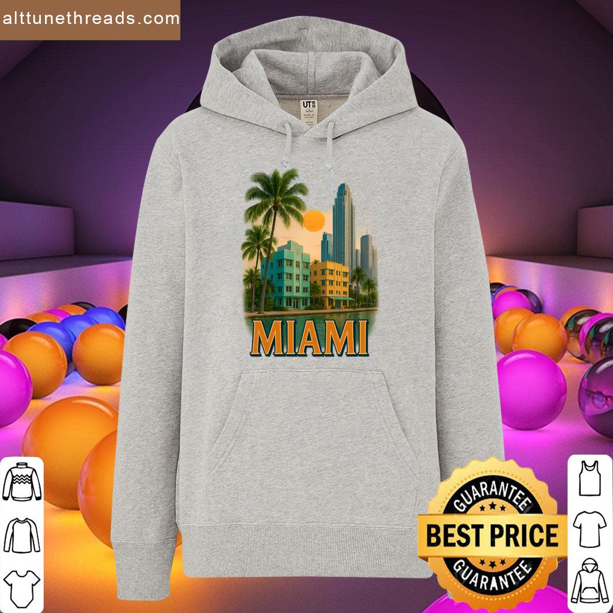 Miami Retro And Vintage Sunset Oversized Shirt