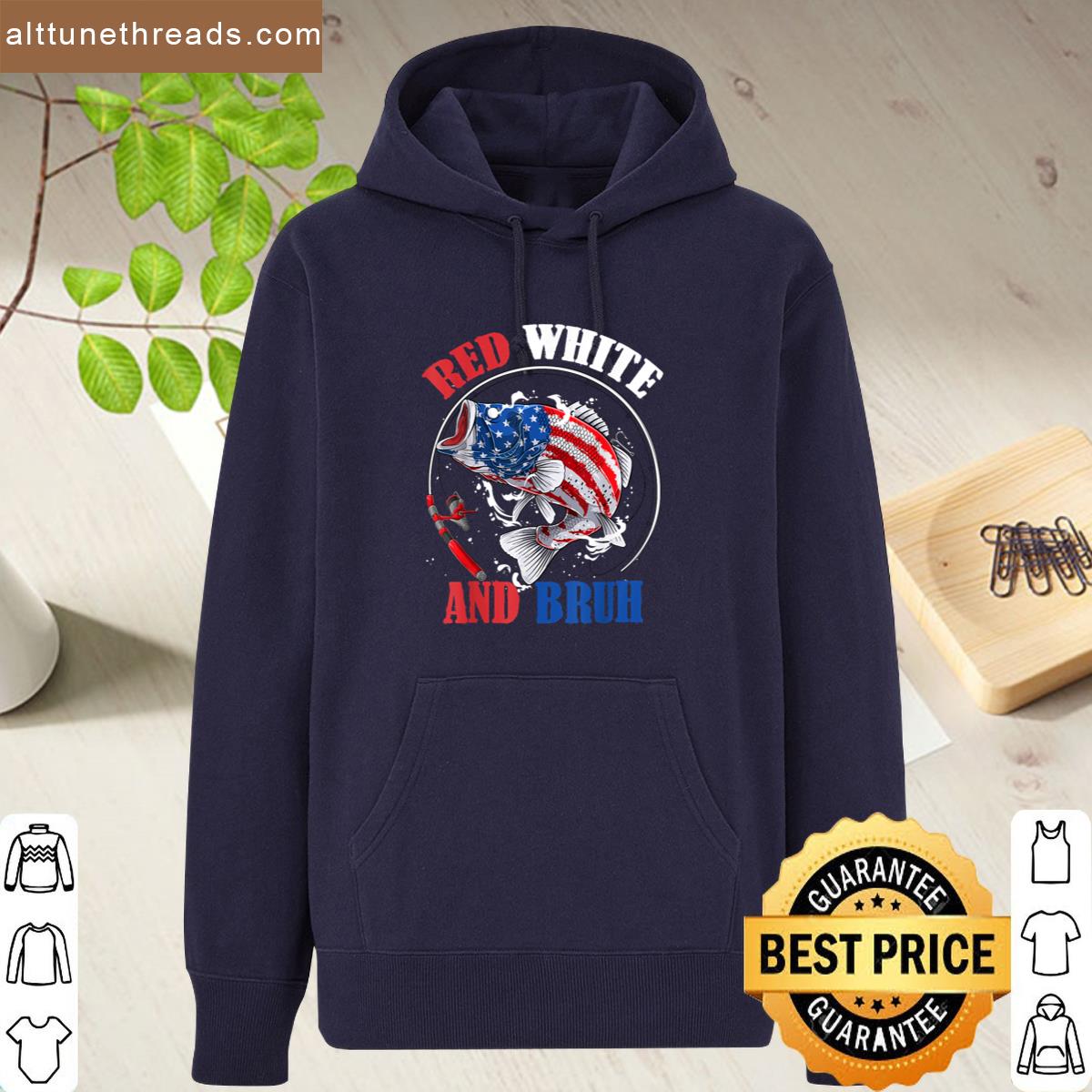 Red White And Bruh 4th Of July Boys Patriotic Kids Fishing Shirt