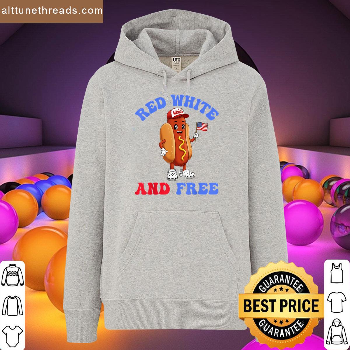 Red White And Free Patriotic Hotdog American Flag Usa Shirt
