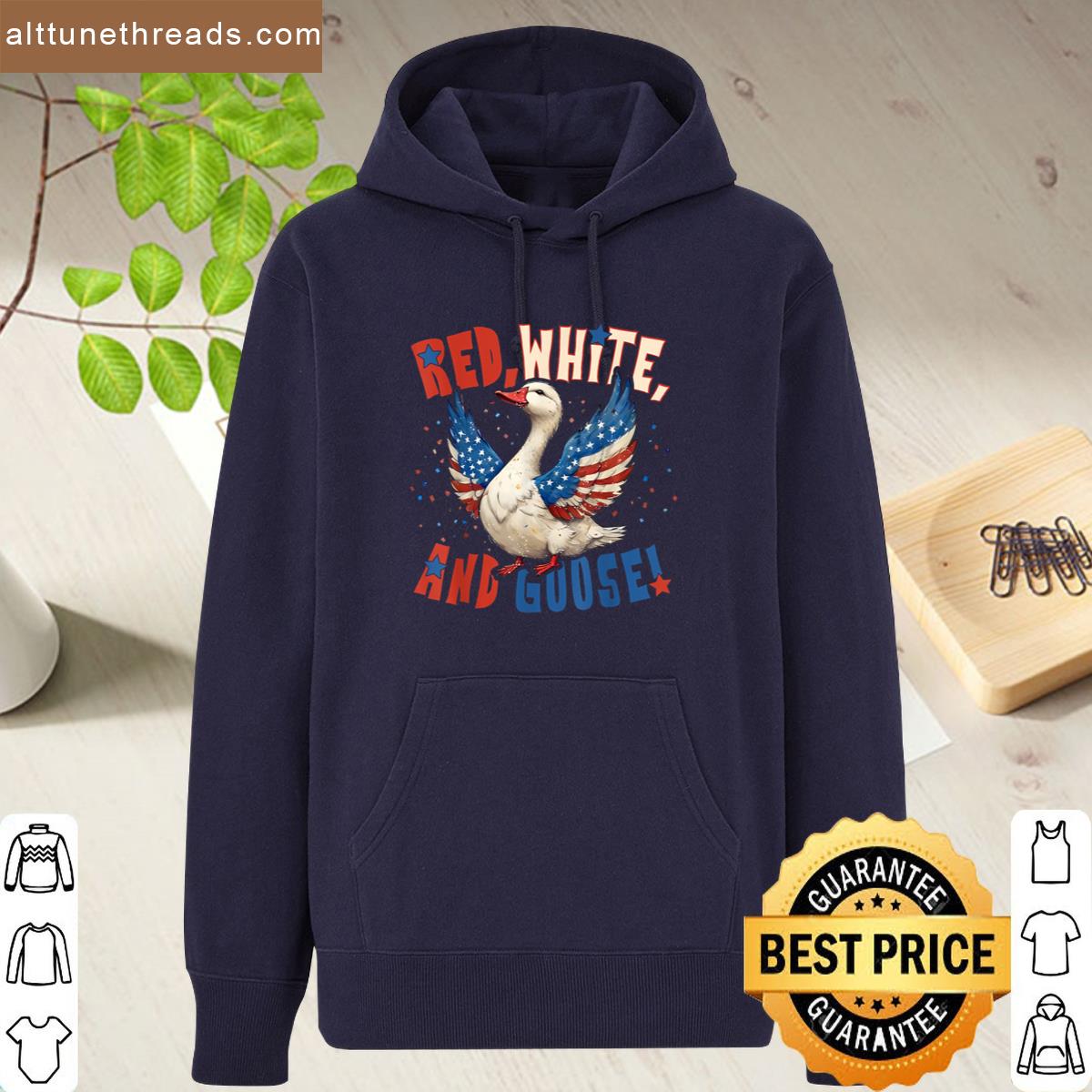 Red White And Goose Funny 4th Of July Patriotic Usa Goose Shirt