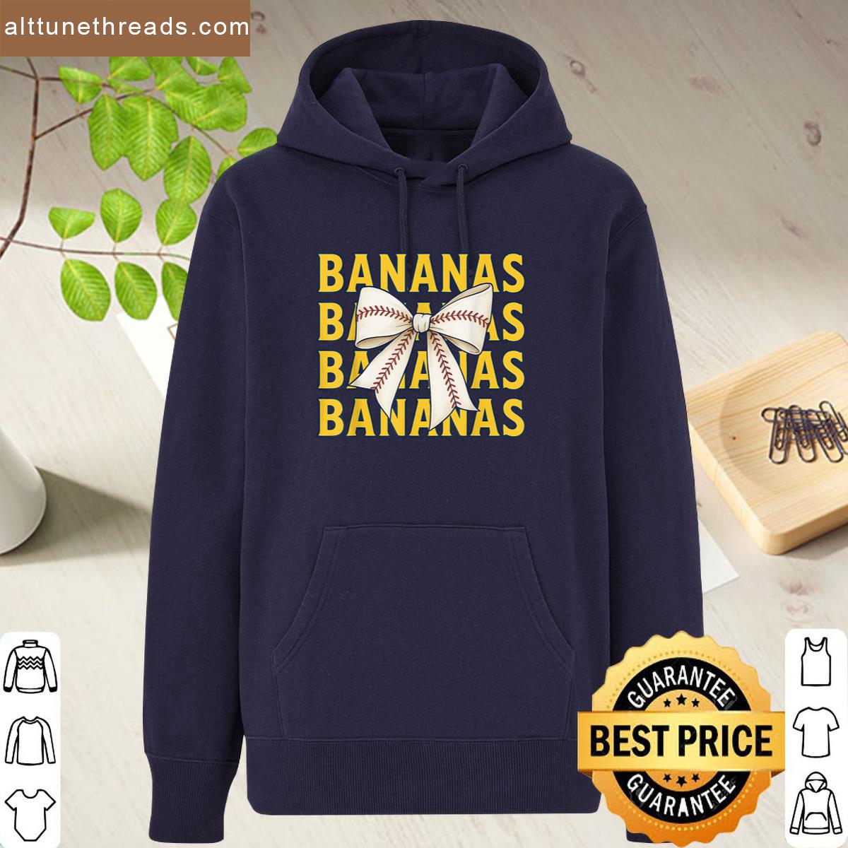 Retro Bananas Last Name Gifts Coquette Bow Women Girls Kids Shirt