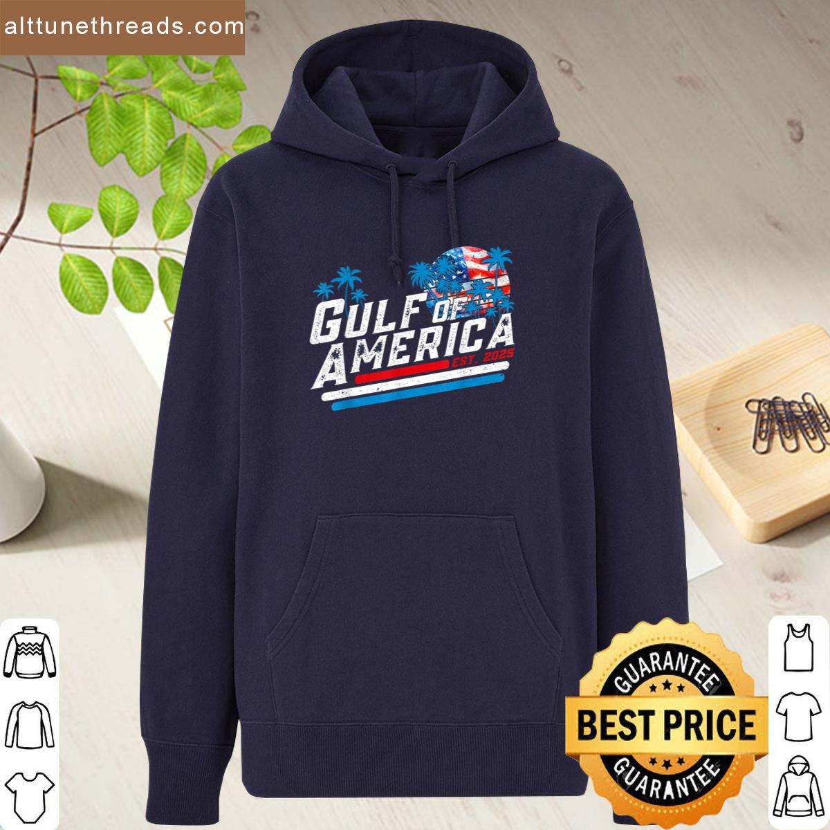 Retro Gulf Of Usa America Est 2025 American Flag Gulf Mexico Shirt