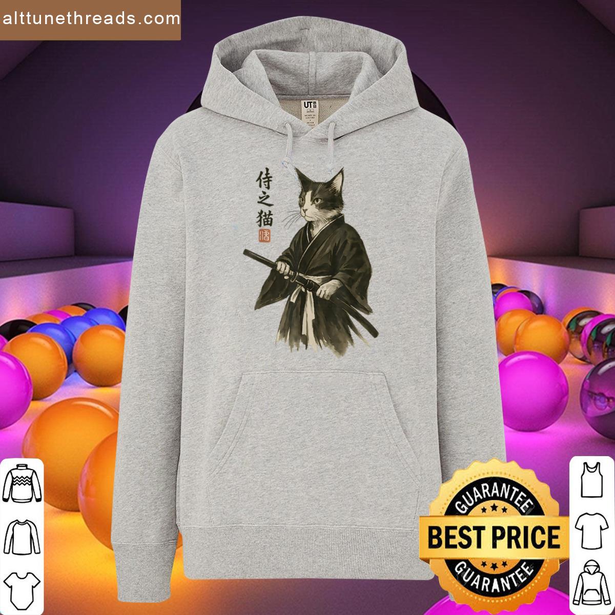 Samurai Cat Vintage Japanese Ukiyo E Ninja Cat Vibes Shirt