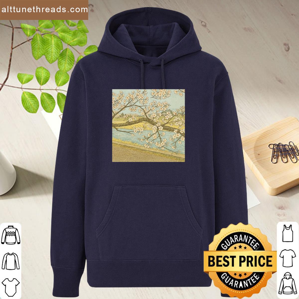 Spring Blossoms By The Riverside Gentle Spring Breeze Tranquil Japanese Landscape Shirt