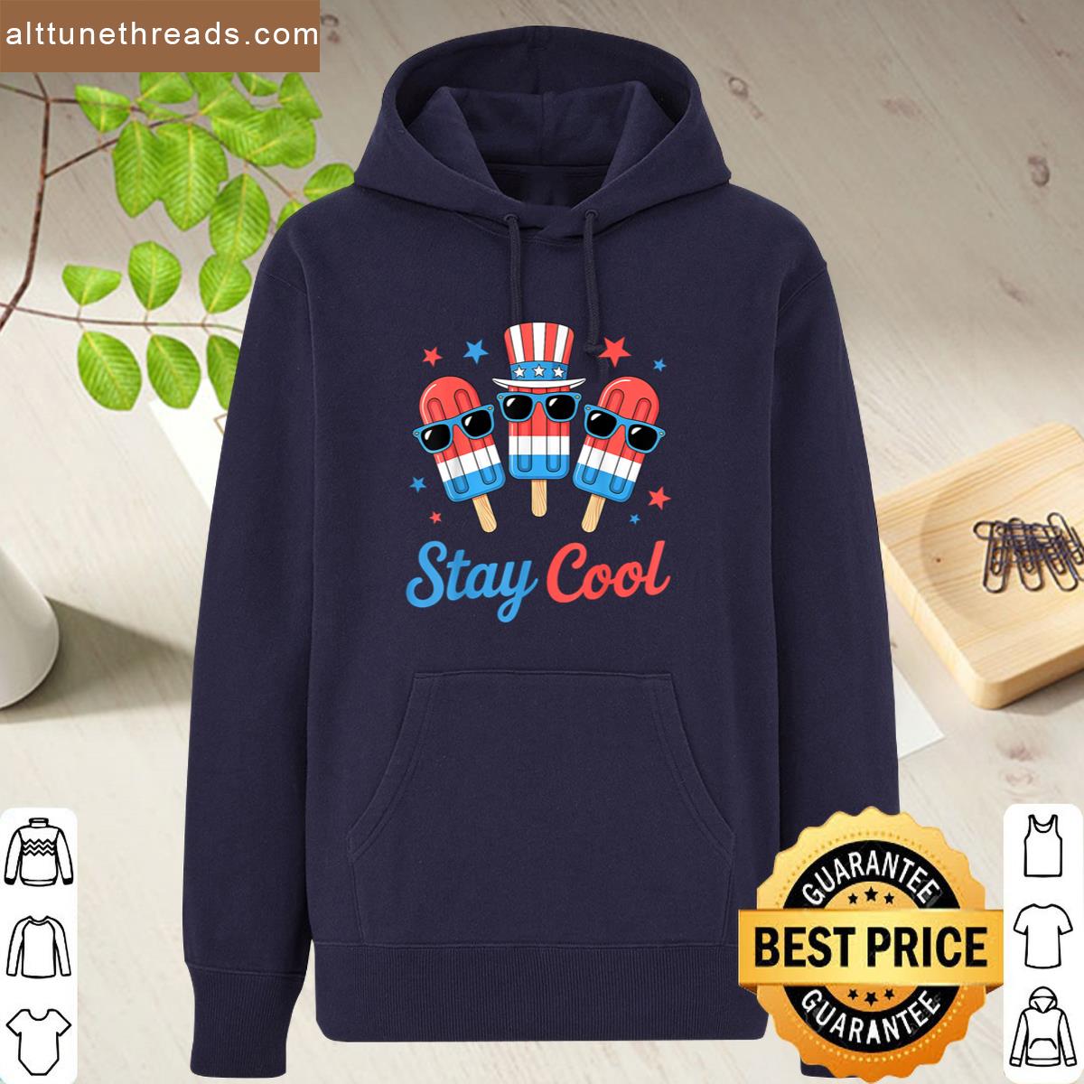 Stay Cool 4th July Popsicle Usa Flag Kids Boy Toddler Shirt