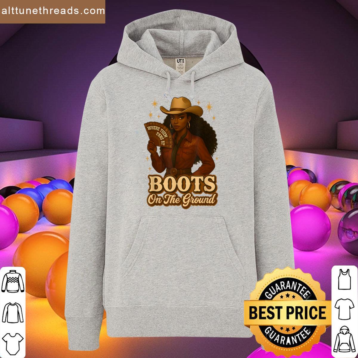 Western Black Cowgirl For Women Boots On The Ground Shirt