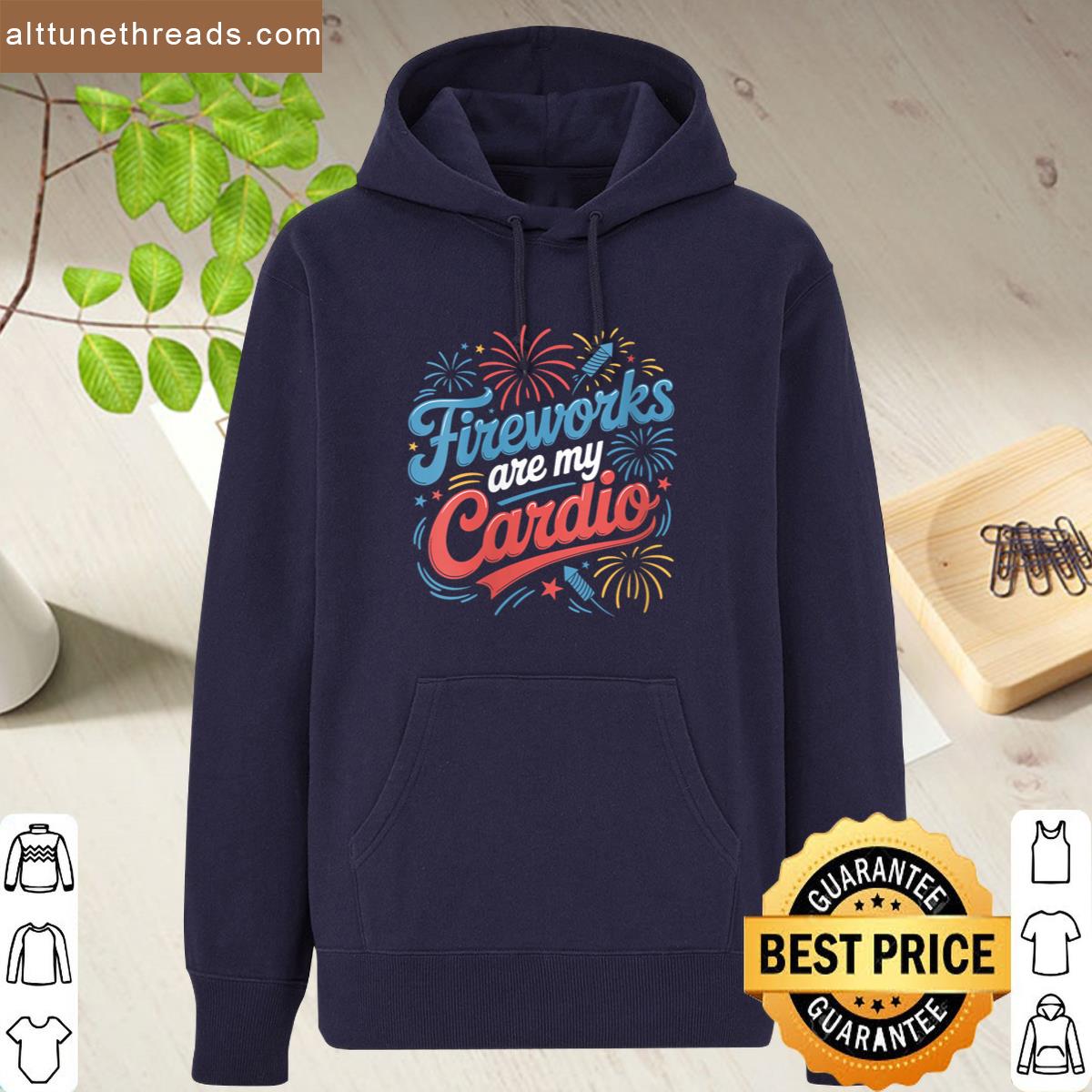 Womens Fireworks Are My Cardio 4th Of July Independence Day Shirt