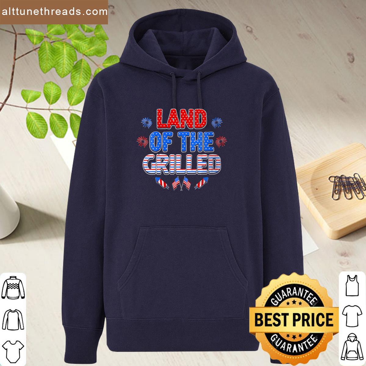 Womens Land Of The Grilled 4th Of July Grill Bbq Lover Patriotic Shirt