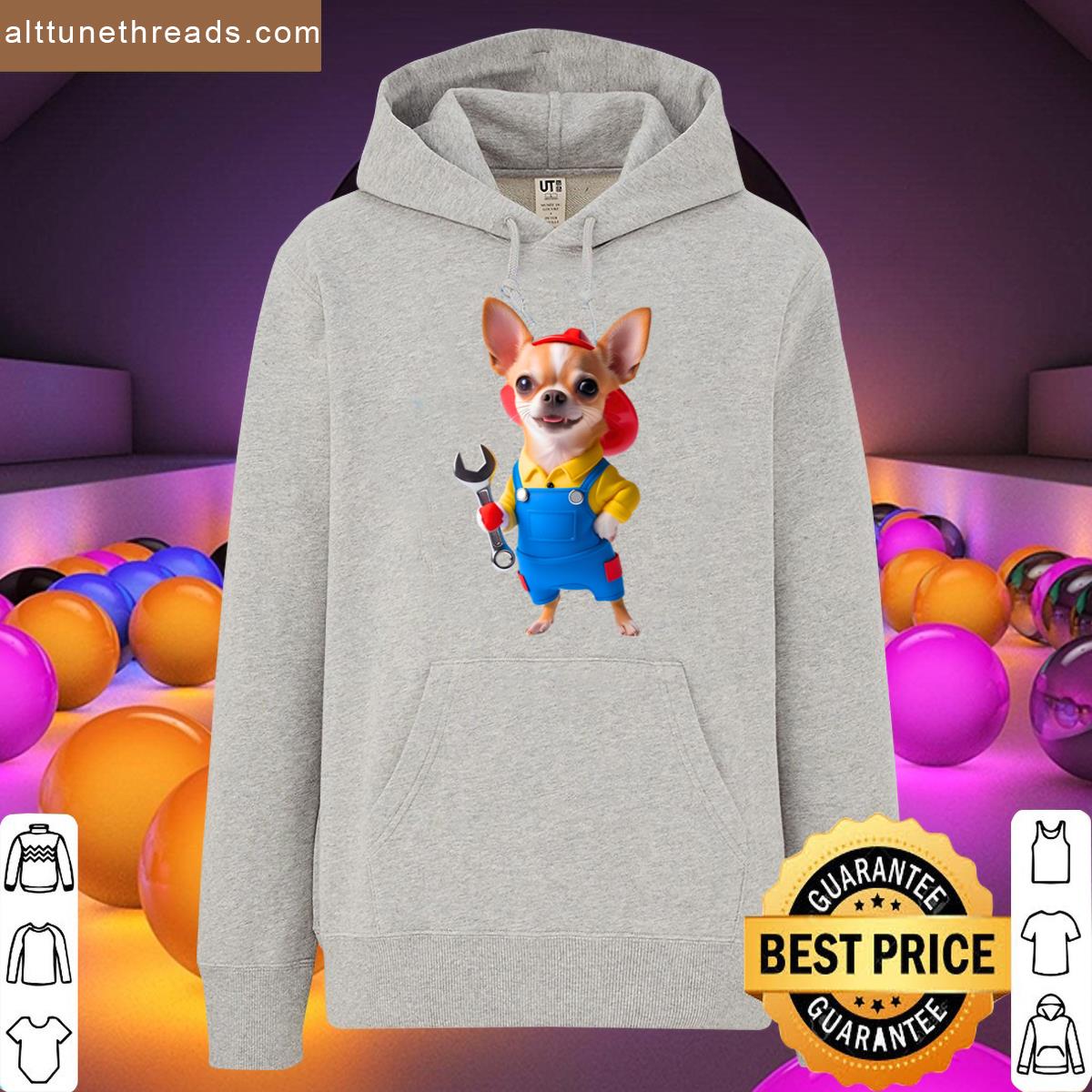 Mechanic Chihuahua With Wrench Funny Dog Fix It Design Shirt