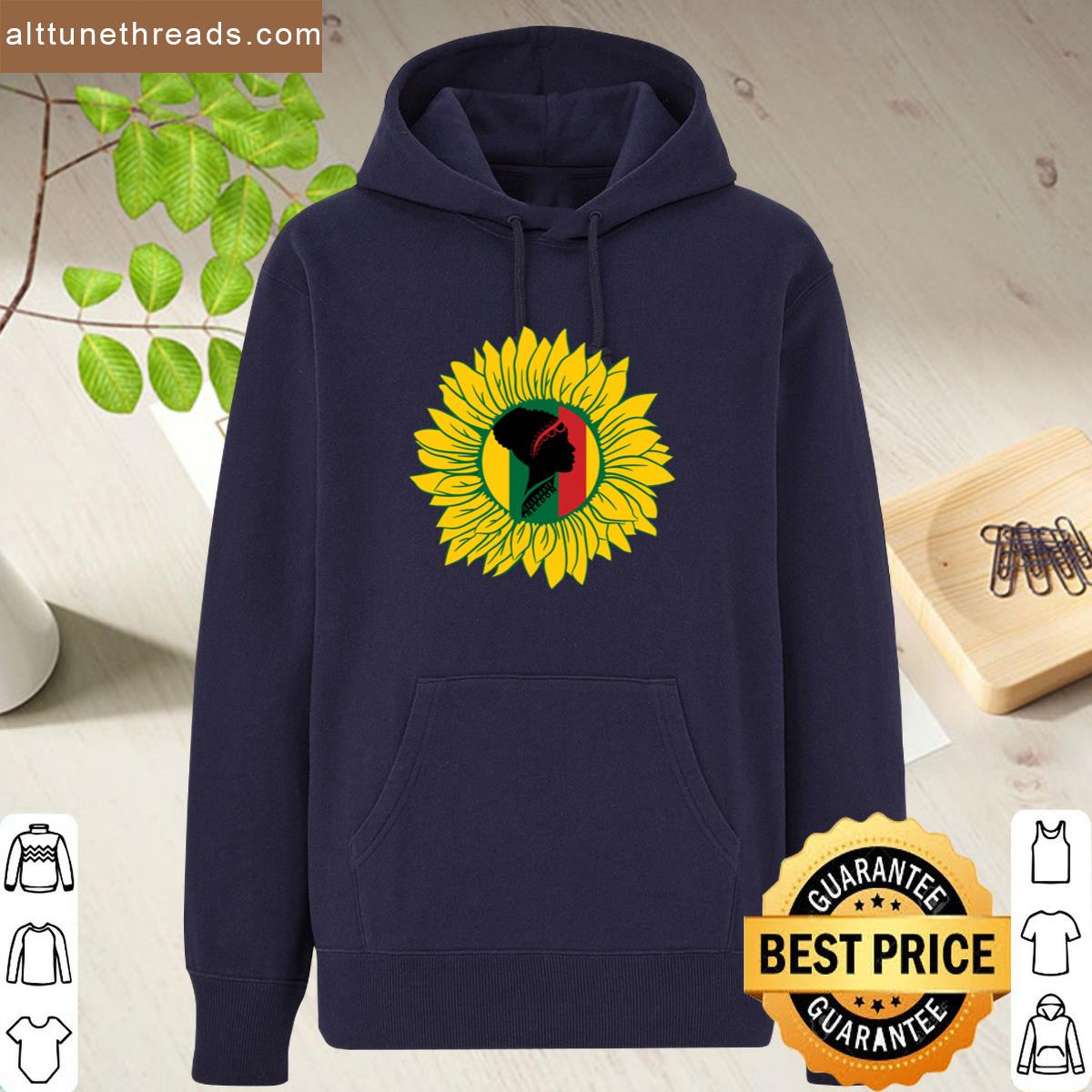 Natural Black Woman With Sunflower Juneteenth Day Shirt
