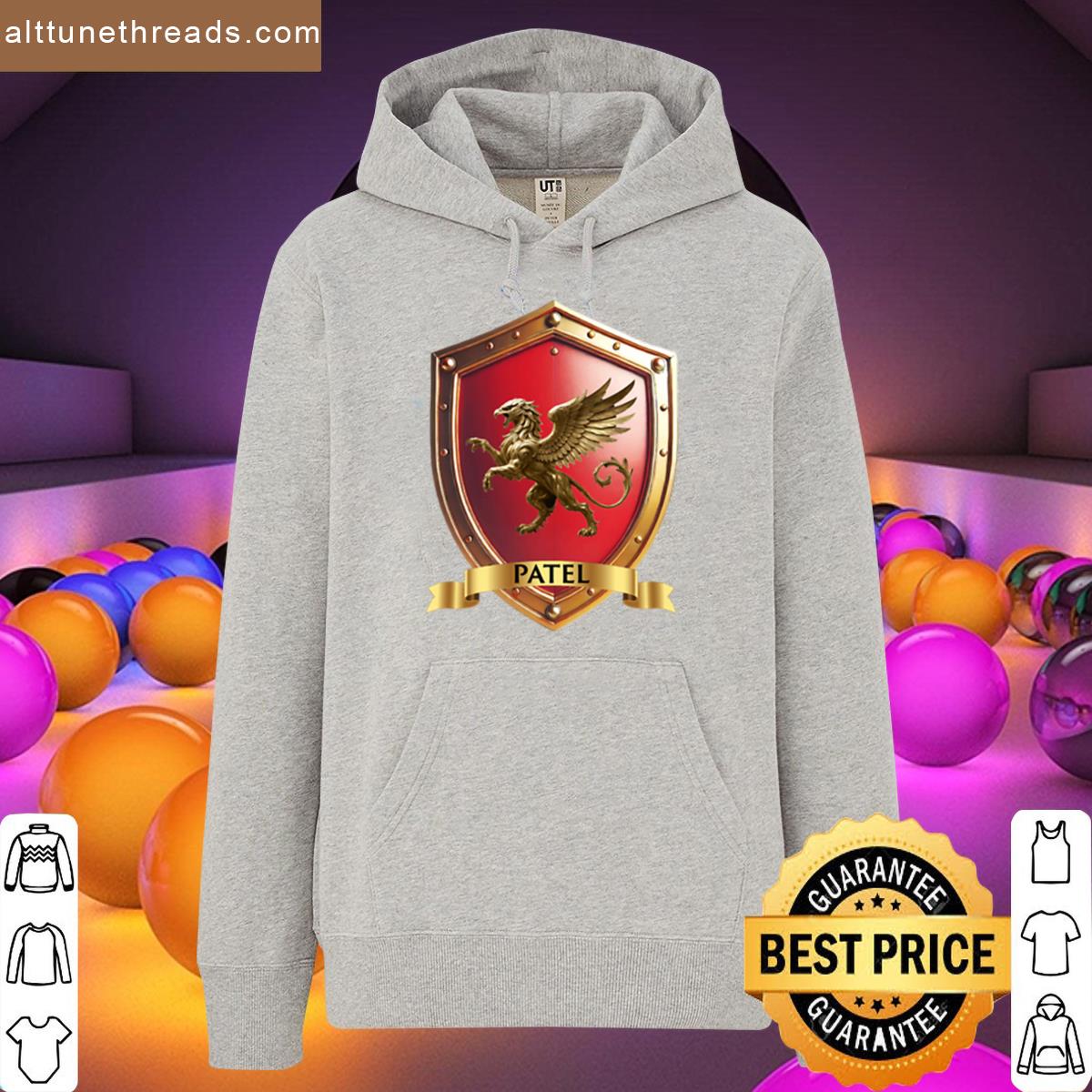 Patel Crest Shield With Banner Family Honor Emblem Oversized Shirt