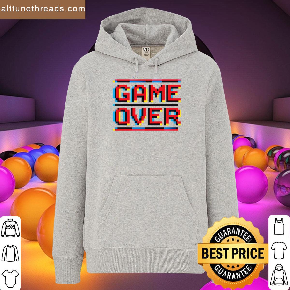 Pixel Art Game Over Glitch Distortion Vibes Oversized Shirt