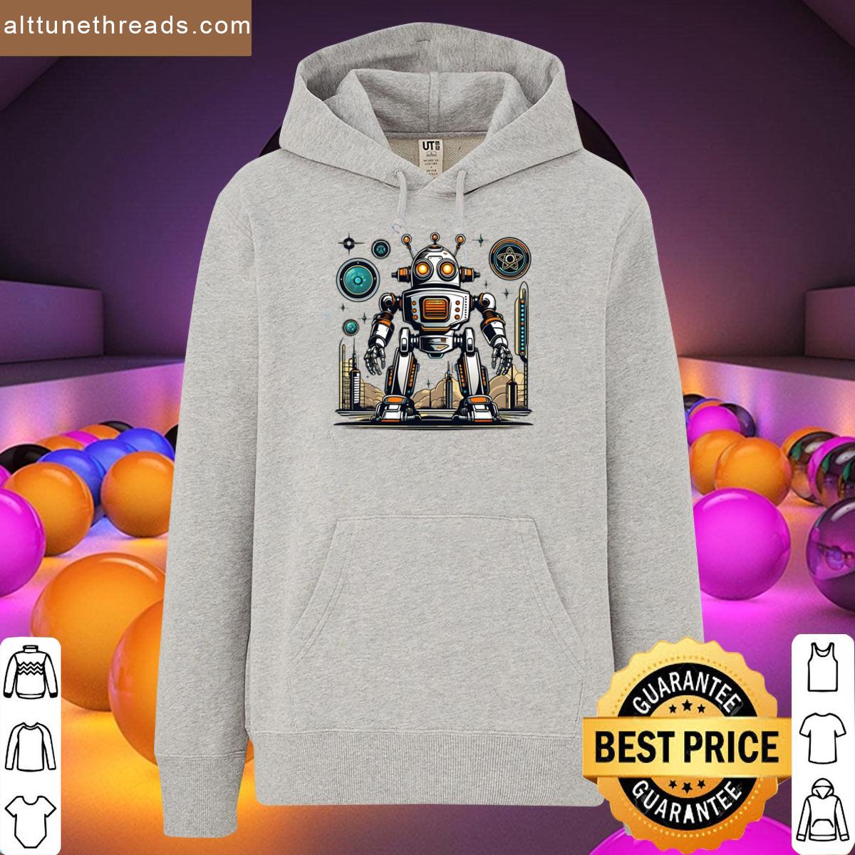 Retro Futuristic Atomic Robot Fallout Style Oversized Shirt