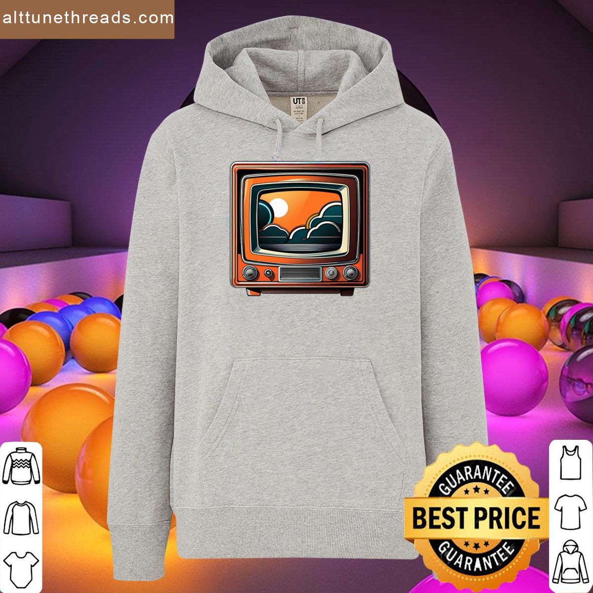 Retro Futuristic Detailed Digital Sticker Oversized Shirt