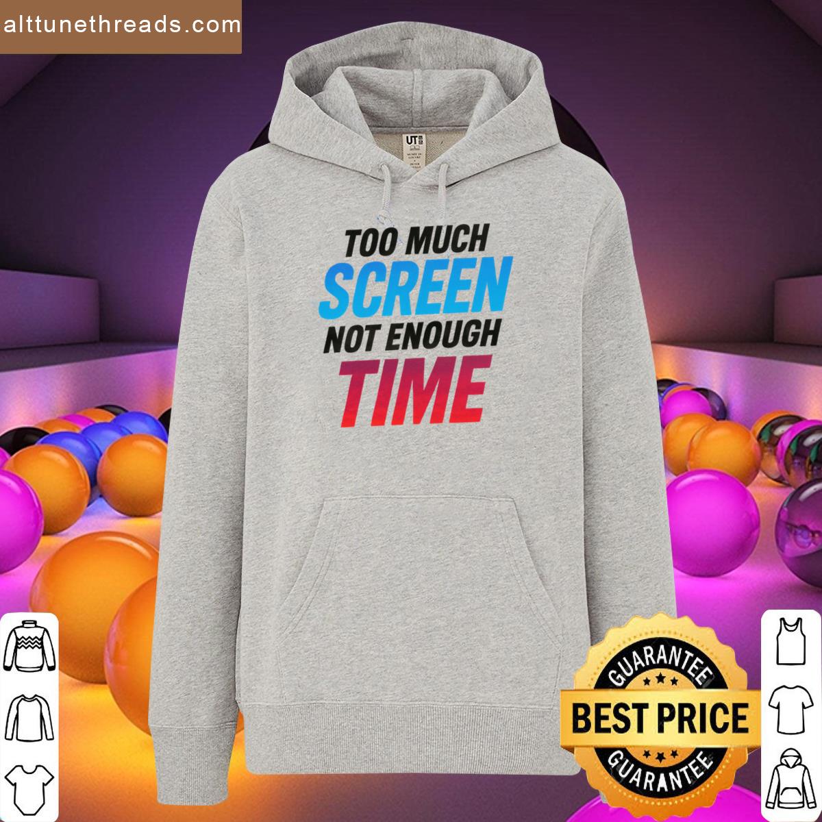 Too Much Screen Not Enough Time Digital Burnout Typography Premium Shirt