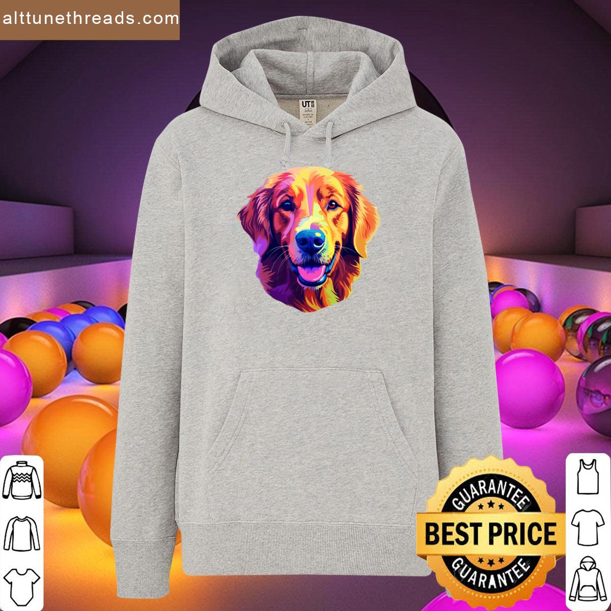 Vibrant Golden Retriever Pop Art Shirt