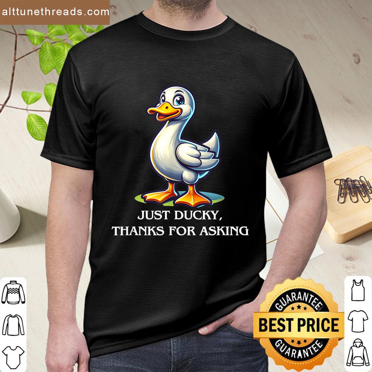 Just Ducky Mood Meme For Duck Lovers Cartoon Animal Fans Shirt