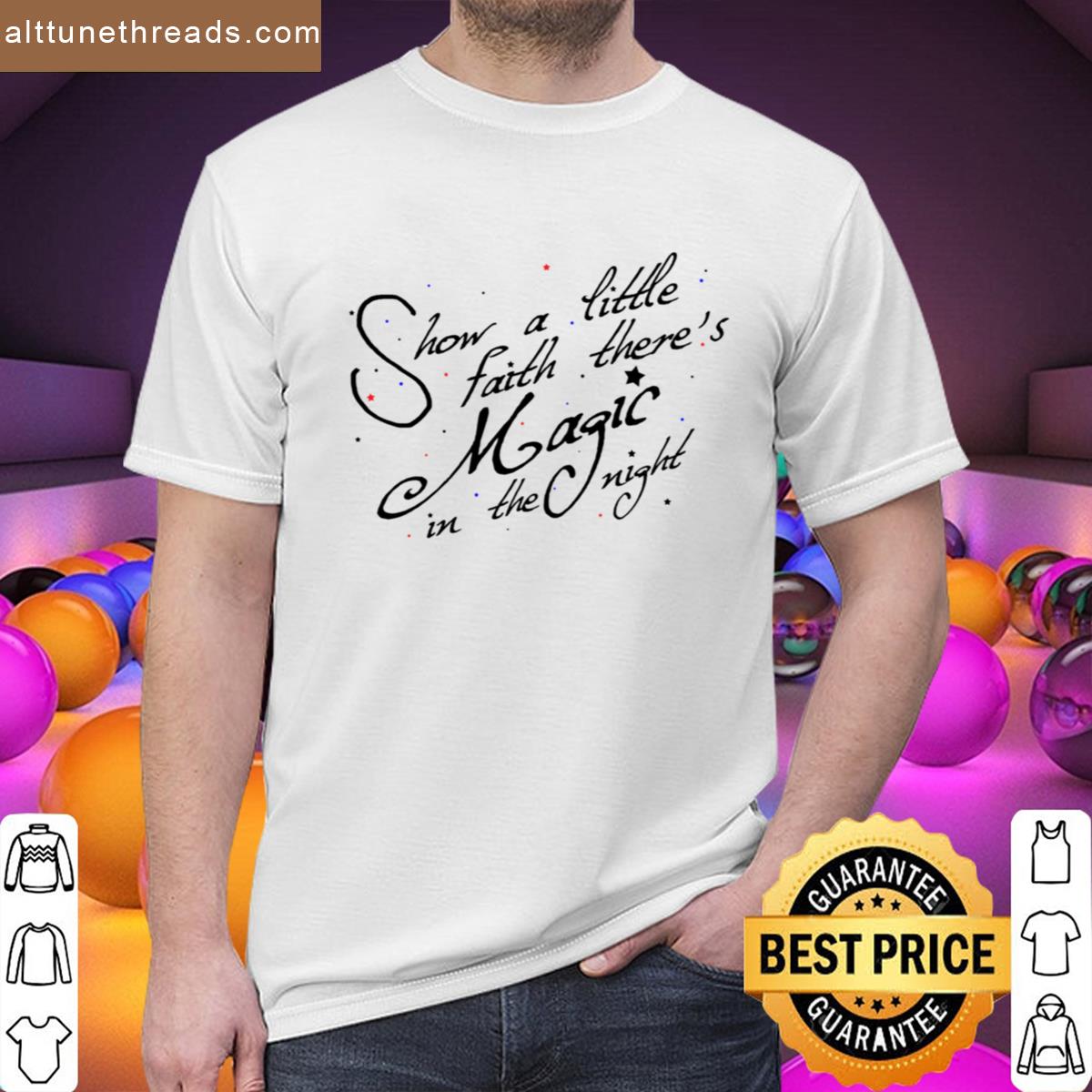 Magic In The Night Black Text Fitted Shirt