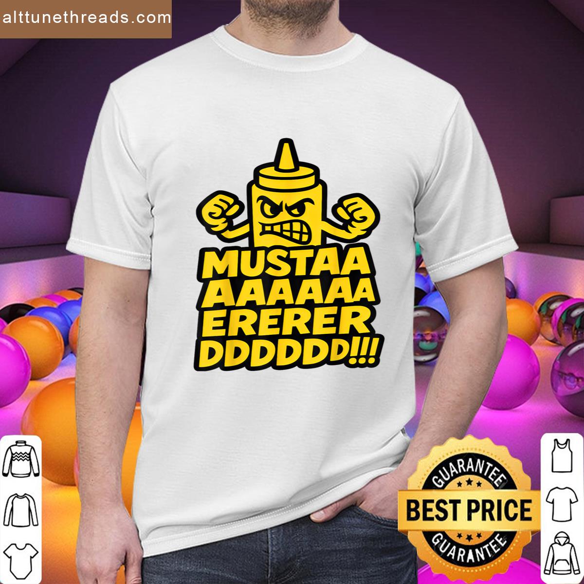 Mustard Bottle Scream Funny Mustard Food Lover Meme Men Wom Shirt