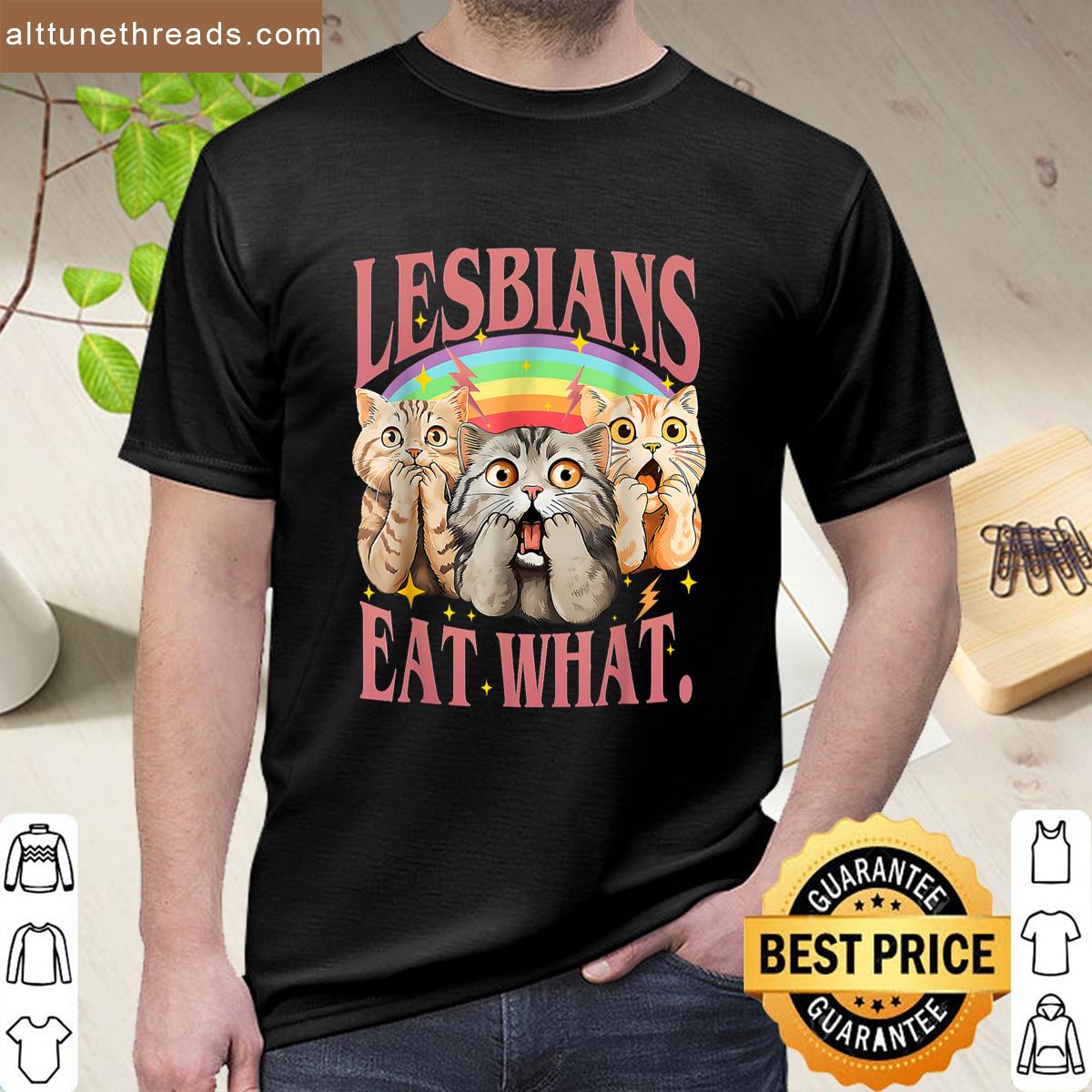 Pride Month Retro Lgbtq Eat What Cat Lesbian Equal Rights Shirt