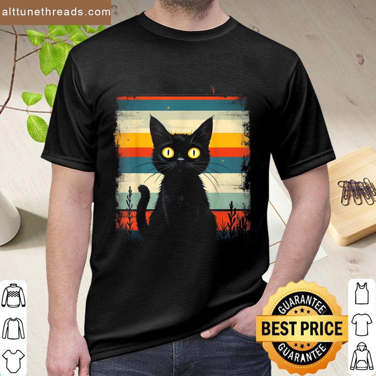 Retro Cat Design Shirt